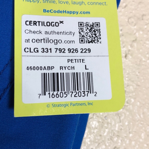 Certainty Nurse Scrubs Pants Blue L Petite NWT Pull On Pockets - Picture 4 of 8